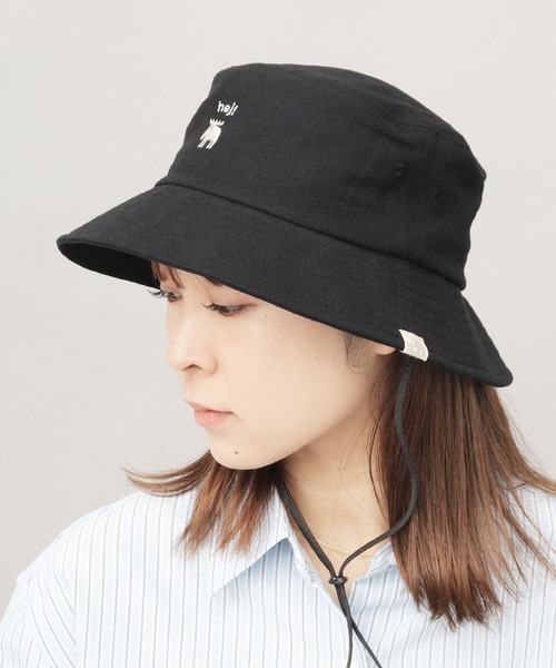 alo トップス　即発送　パッドつき moz（モズ） 帽子 ハット あご紐付き コットン バケットハット