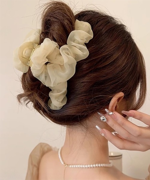 ULYSSES ヘアクリップ くしゅくしゅシフォンバンス ヘアクリップ ULYSSES ヘアクリップ くしゅくしゅシフォンバンス ヘアクリップ