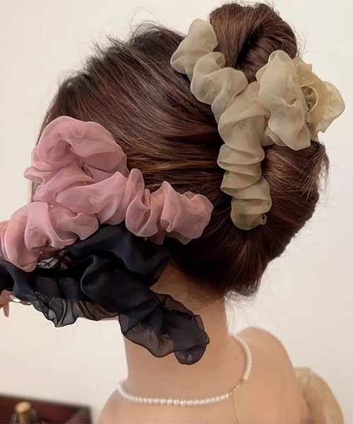 ULYSSES ヘアクリップ くしゅくしゅシフォンバンス ヘアクリップ