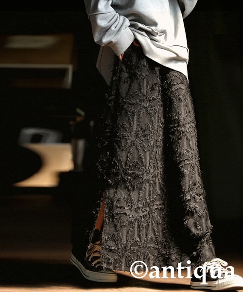 antiqua スカート ジャガードフリンジスカート : ZOZOTOWN Yahoo