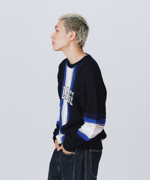 XLARGE セーター ニット 3D CREWNECK KNIT メンズ レディース