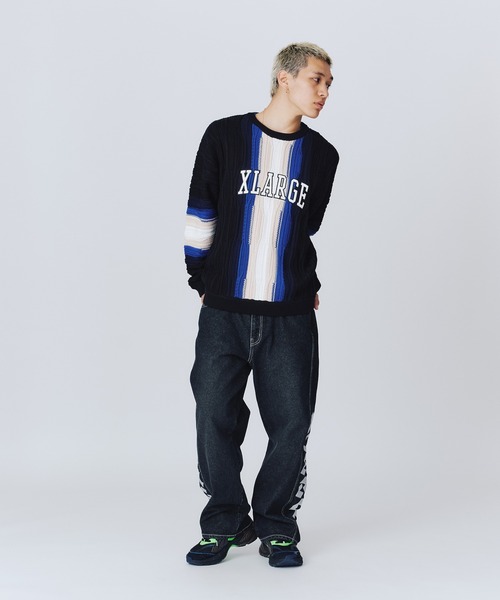 XLARGE セーター ニット 3D CREWNECK KNIT メンズ レディース