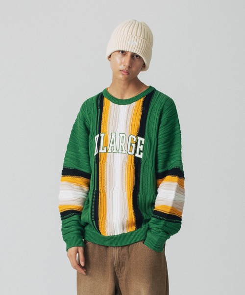 XLARGE セーター ニット 3D CREWNECK KNIT メンズ レディース