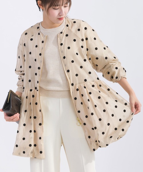 PICCIN - 新品！PICCIN PERLA フロッキードット シアーブルゾン PICCIN PERLA ブルゾン アウター フロッキードットシアーブルゾン