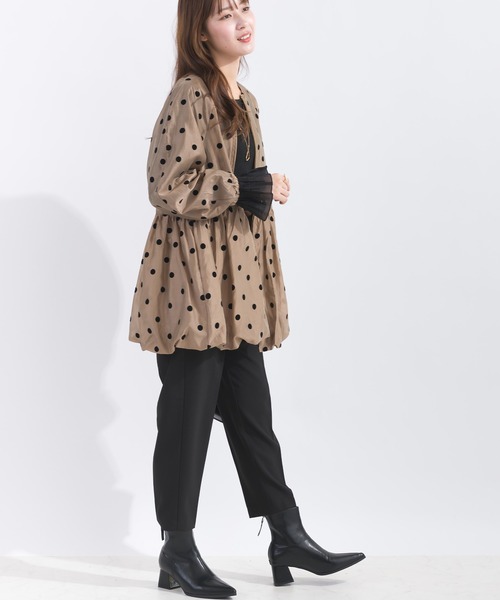 PICCIN PERLA ブルゾン アウター フロッキードットシアーブルゾン