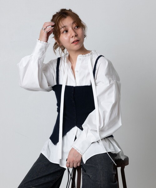 ブラウス シャツ ベーシック フリルリボンブラウス レディース | FREAK'S STORE | 20