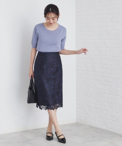 index（インデックス） ニット セーター シアーラインデザインクルー