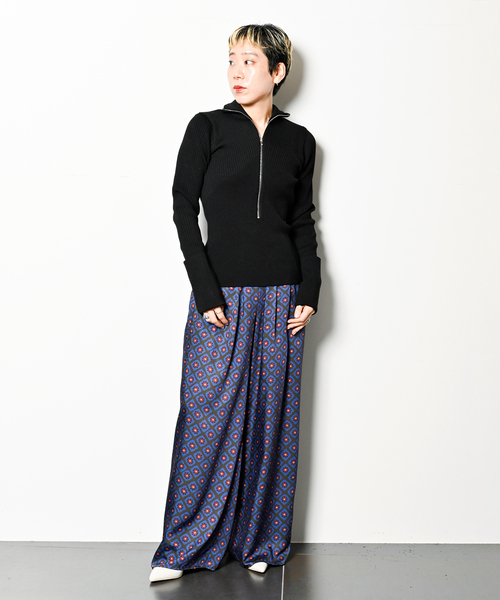 ニット セーター LIVINGTONE DOLK ZIPPER FLY HIGH NECK KNIT LT-KNIT2-07：ニット レディース LIVINGTONE DOLK ZIPPER FLY HIGH NECK KNIT LT-KNIT2-07