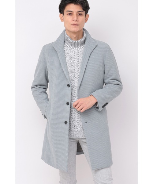 ☆カシミヤ混☆ トルネードマート チェスターコート 比翼 スタンド