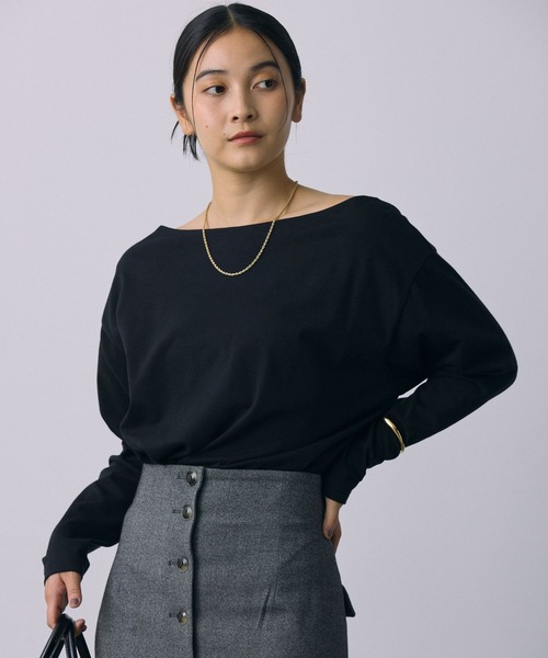 BABYLONE tシャツ ボートネックニュアンスプルオーバー