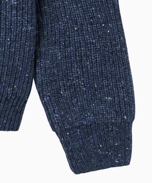 AIGLE カーディガン メランジ ウール ハイネックジップアップニット