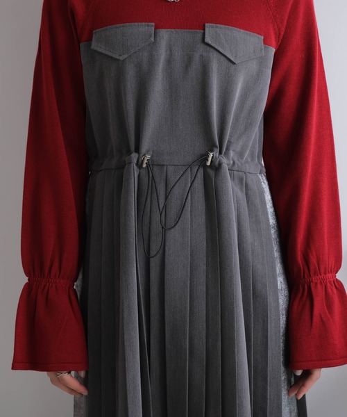 LADYMADE（レディメイド） ワンピース ニットドッキングプリーツ