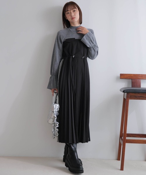 LADYMADE（レディメイド） ワンピース ニットドッキングプリーツ