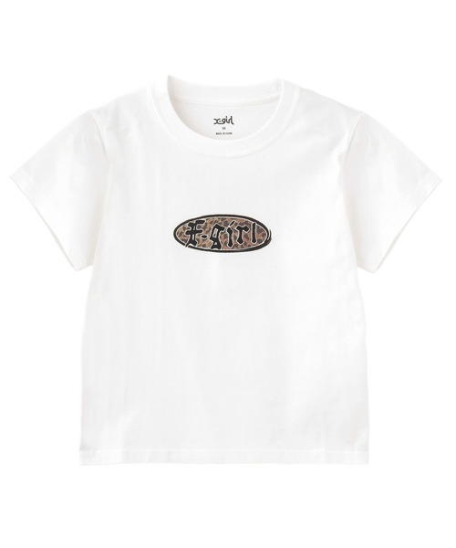 【X-girl】LEOPARD OVAL LOGO S/S BABY TEE X-girl tシャツ LEOPARD OVAL LOGO S/S BABY TEE レディース