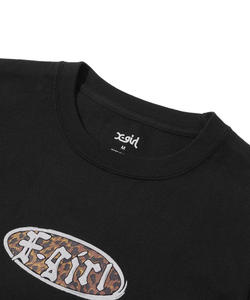 【X-girl】LEOPARD OVAL LOGO S/S BABY TEE X-girl tシャツ LEOPARD OVAL LOGO S/S BABY TEE レディース