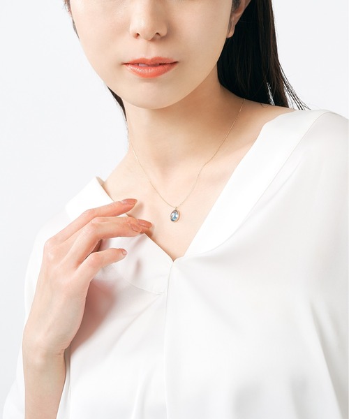 ネックレス K10 カラーストーン ネックレス レディース メンズの画像