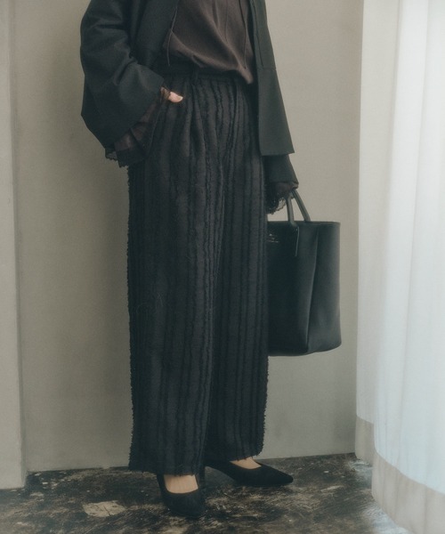 pual ce cin パンツ 「Du noir」「セットアップ対応」ジャガード