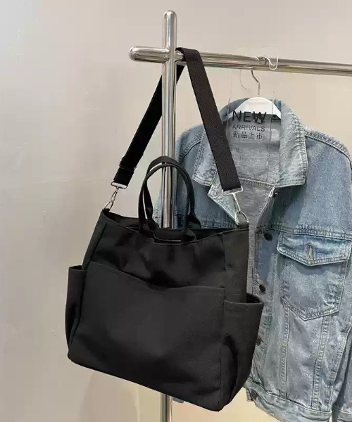 トートバッグ 「多機能」「大容量」2WAYフロントポケットトートバッグ