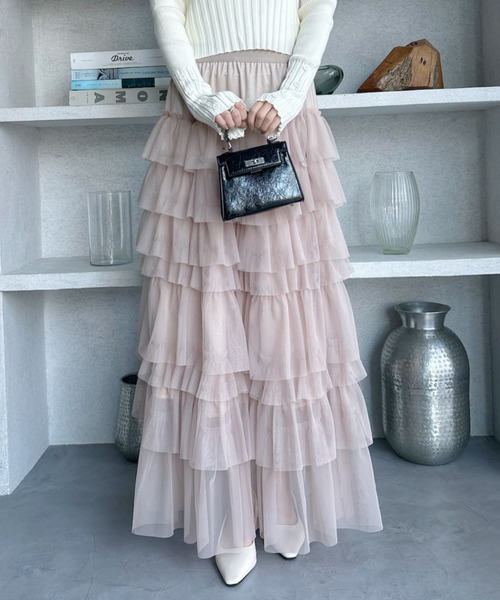 Ada. スカート チュール ティアード フレアスカート : ZOZOTOWN Yahoo