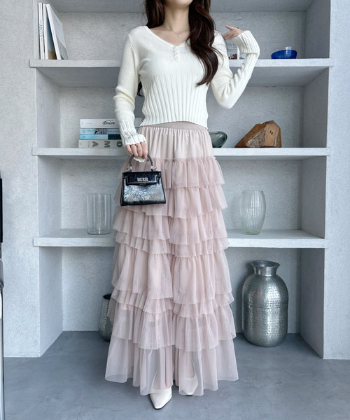 Ada. スカート チュール ティアード フレアスカート : ZOZOTOWN Yahoo