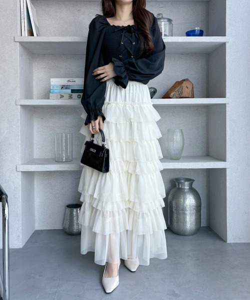 Ada. スカート チュール ティアード フレアスカート : ZOZOTOWN Yahoo