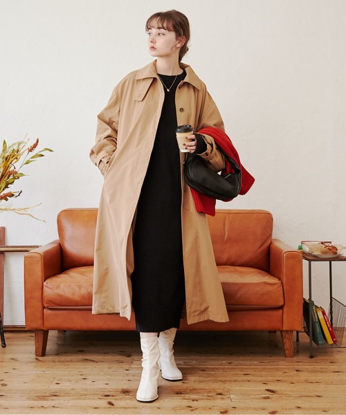 [ANGIE VINTAGE by meg] пальто с отложным воротником LARGE черный женский 