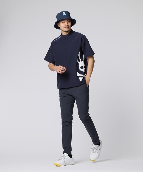 PSYCHO BUNNY GOLF BIG BUNNYロゴ モックネックTシャツ Psycho Bunny（サイコバニー） tシャツ 「GOLF」 リラックスフィット