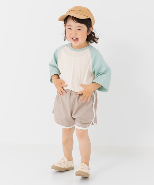 chil2 パンツ 綿100％ パイピングショートパンツ キッズ 子供服