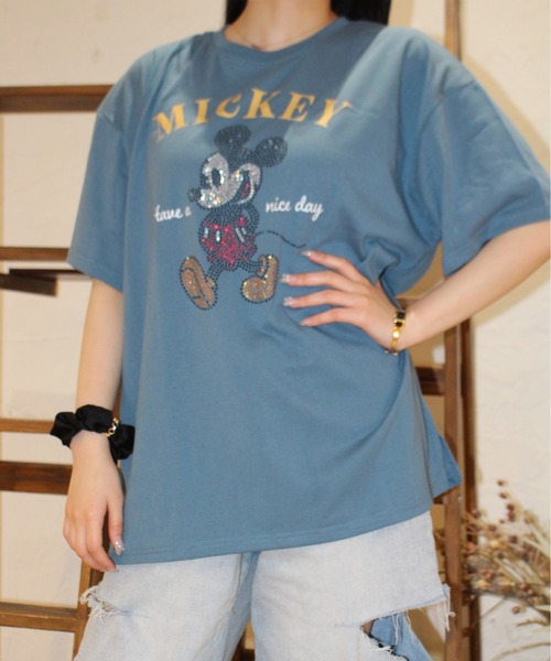 tシャツ Disney Tee / Mickey 1 レディース メンズ ディズニー Disney オーバーサイズ ミッキーワンポイント刺繍
