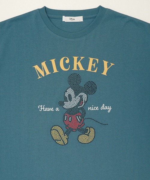 ミッキーマウス ストーン付きTシャツ マックハウス Mac－House Disney ミッキーマウス / ライン