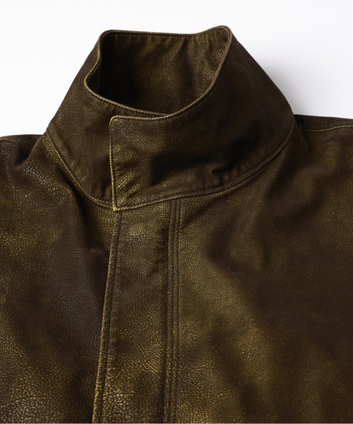 コート ジャケット FLOCKING ECO LEATHER COAT メンズ レディースの画像