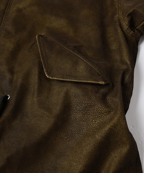 コート ジャケット FLOCKING ECO LEATHER COAT メンズ レディースの画像