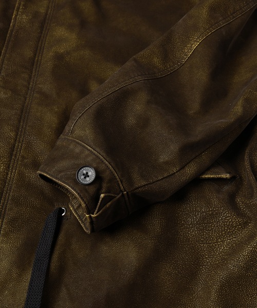 コート ジャケット FLOCKING ECO LEATHER COAT メンズ レディースの画像