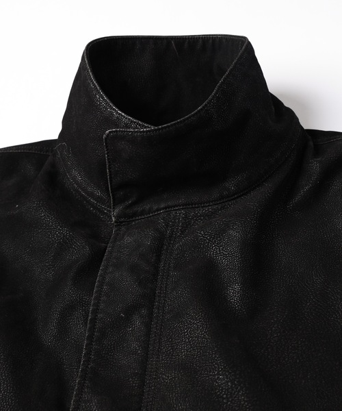 コート ジャケット FLOCKING ECO LEATHER COAT メンズ レディースの画像