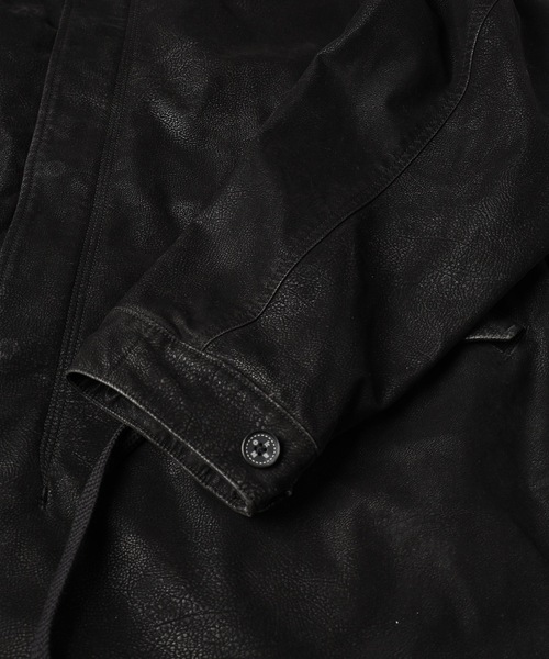 コート ジャケット FLOCKING ECO LEATHER COAT メンズ レディースの画像