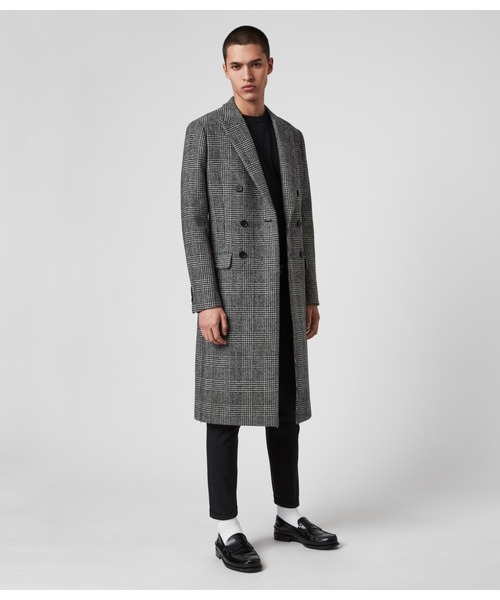 美品　オールセインツALL SAINTSチェスターコート ALLSAINTS（オールセインツ） チェスターコート 38 ブラック×グレー