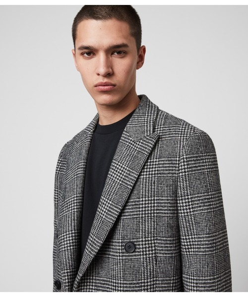 ALLSAINTS（オールセインツ） チェスターコート 38 ブラック×グレー