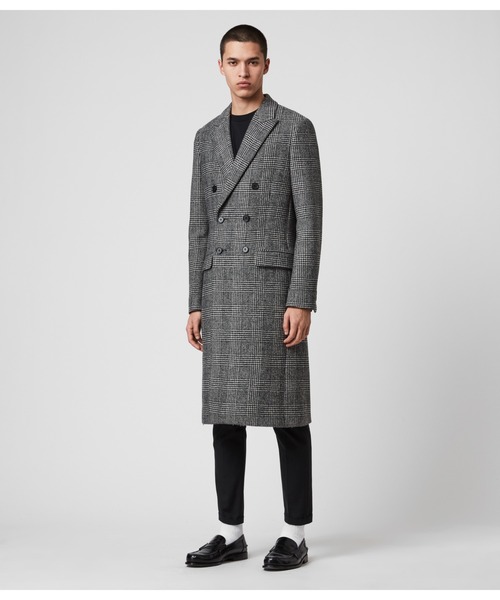 美品　ALLSAINTS レザー混合 ピーコート イタリア製生地使用 ALLSAINTS（オールセインツ） ピーコート S ネイビー メンズ