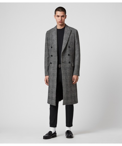 ALLSAINTS（オールセインツ） チェスターコート 38 ブラック×グレー