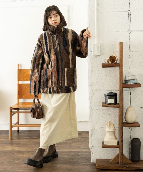 niko and…（ニコアンド） ブルゾン MEDIUM ライトグレー レディース