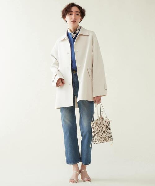 「martinique」 ステンカラーコート FREE ネイビー レディース_画像5