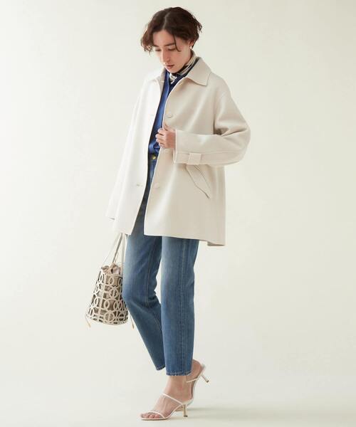 「martinique」 ステンカラーコート FREE ネイビー レディース_画像6