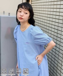 新品◼︎サウザンドマイル×フリークスストア別注 シアサッカー パフワンピース セール】THOUSAND MILE × FREAK'S STORE/サウザンドマイル 別注