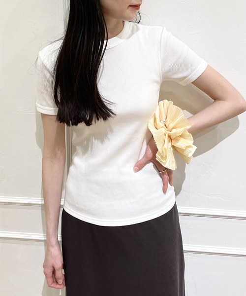 EMILY WEEK　「ROOM」カップ付きリブテレコTシャツ ROOM】カップ付きリブテレコTシャツ（カップ付きインナー