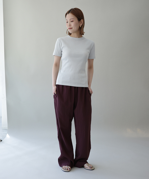 EMILY WEEK　「ROOM」カップ付きリブテレコTシャツ ROOM】カップ付きリブテレコTシャツ（カップ付きインナー