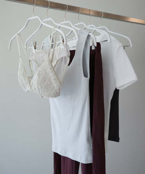 EMILY WEEK　「ROOM」カップ付きリブテレコTシャツ ROOM】カップ付きリブテレコTシャツ（カップ付きインナー