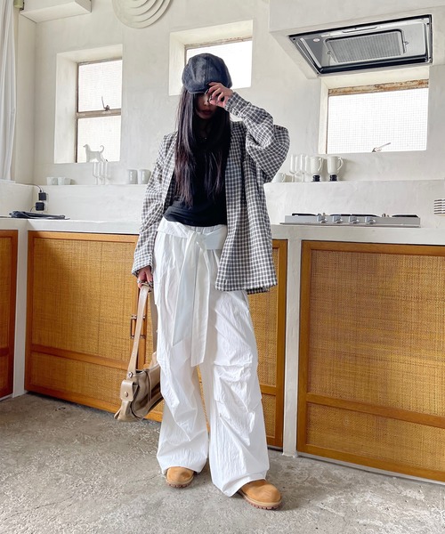 VQ カーゴパンツ Waist wrap wide cargo pants / シャツ腰巻き風