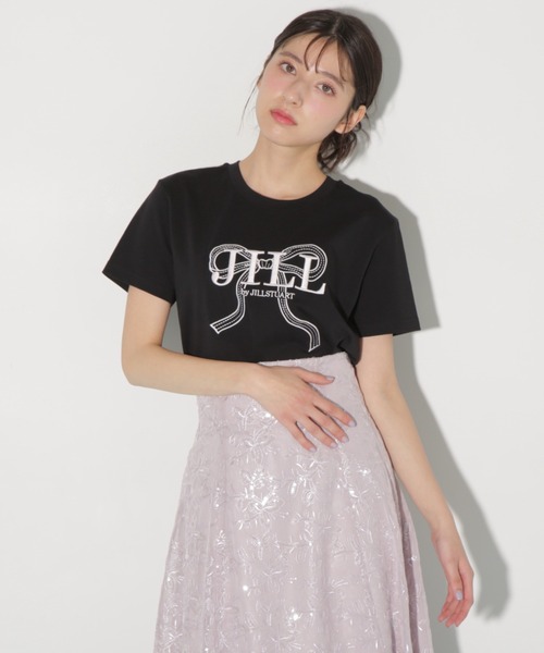 JILTU ribbon tee ジルチュリボンTシャツ ブラック ジルバイジルスチュアート JILL by JILLSTUART ビッグリボンロゴ