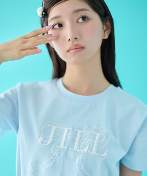JILL by STUART tシャツ ビッグリボンロゴ刺繍Tシャツ
