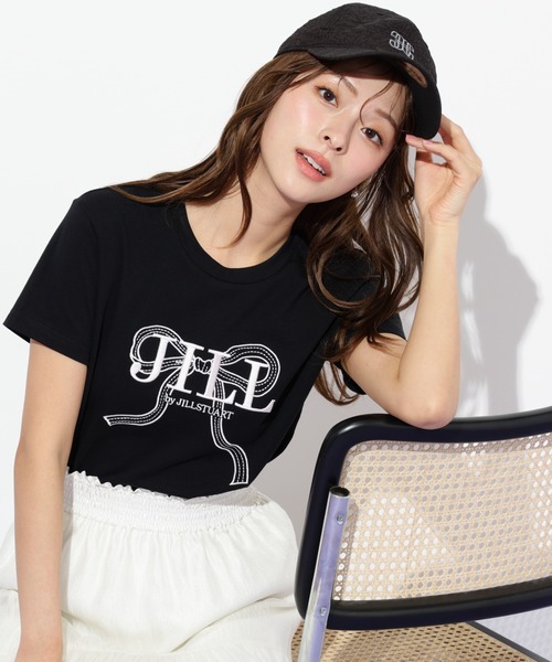 JILL by STUART tシャツ ビッグリボンロゴ刺繍Tシャツ